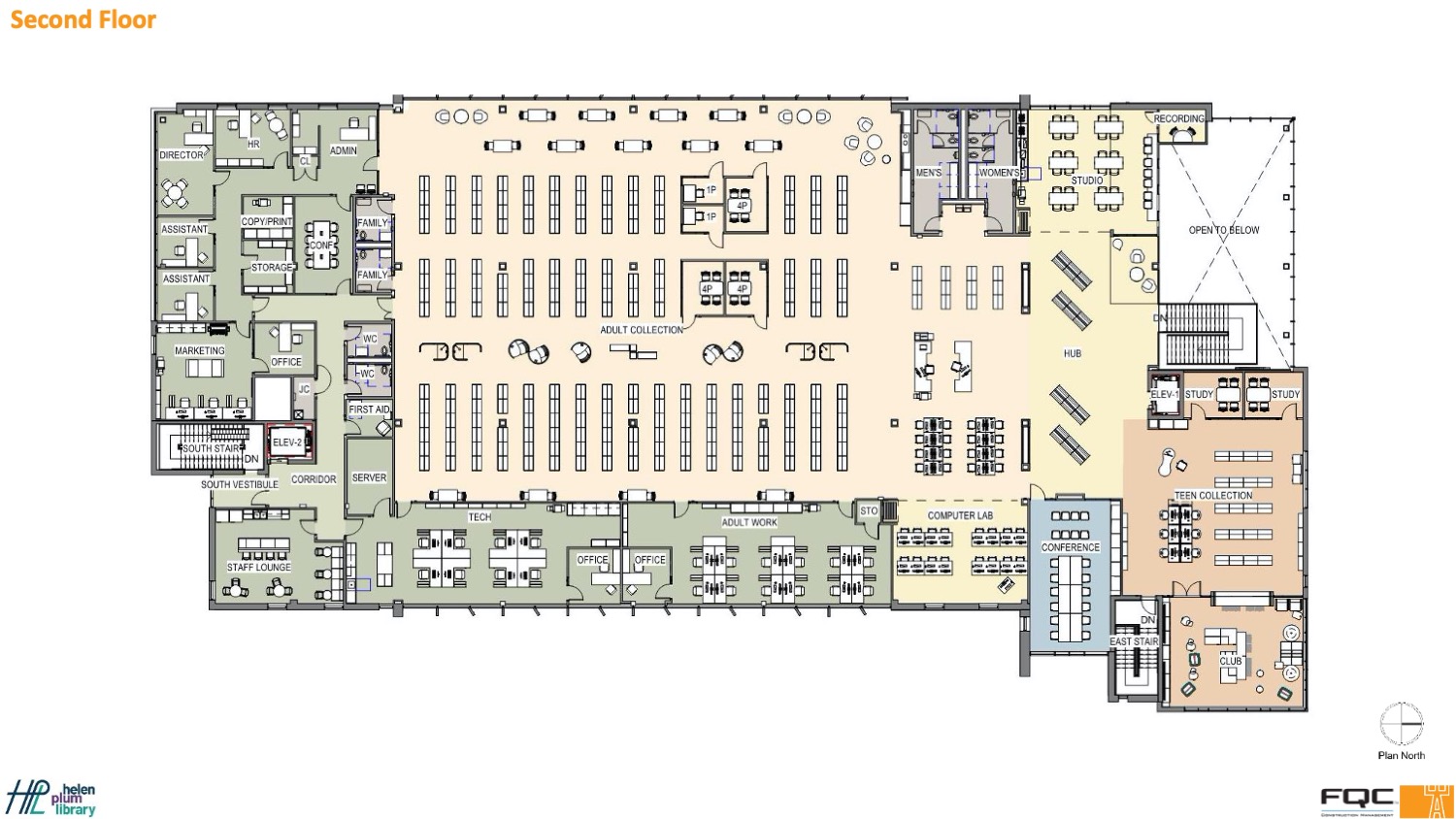 Second Floor April 21 Helen Plum Library